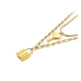 Pera Jewelry Filled Lock Pendant, 14K Gold Plated and Silver Plated Filled Lock & Key Necklace for Women with Gift Box | Adjustable Chain, Minimalist, Tiny Dainty Choker Necklaces