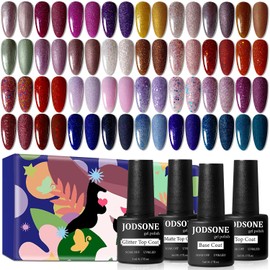 JODSONE JODSONE Gel Nail Polish Shiny Nail Gel High Gloss Surface Strengthening Glitter Gel Nail Set Minimalistic Artistic Creation Starter Set 36 Pieces