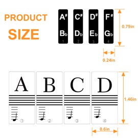 Piano Stickers Keyboard Key Note: Removable Piano Keyboard Note Labels - Piano Keyboard Note Stickers for Beginners