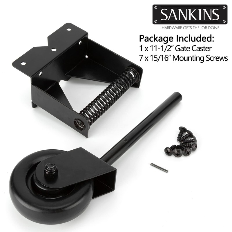 SANKINS Spring Loaded Gate Caster for Wooden Gate PVC Fence,