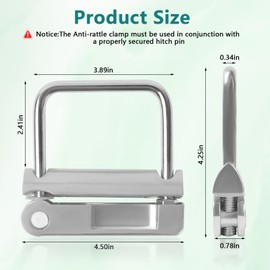 22325 Anti-Rattle Hitch Clamp Tightener Fits for 2" Receivers, Hollow or Solid Shanks