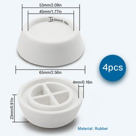 VooGenzek 4 PCS Universal Washing Machine Anti-Vibration Feet Pads, Shock Absorbing Washer Rubber Feet Pad, Dryer Anti-Vibration Feet Pads, for Dryer, Refrigerator, Table Chair, Treadmill (White)