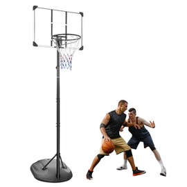 MIUDGIG 7.5-9.2ft Portable Basketball Hoop & Goals, Adjustable Height Basketball Goal System, Basketball Hoop Stand with 32Inch Shatterproof Backboard & 17" Rim for Youth/Adults, Indoor/Outdoor(White)