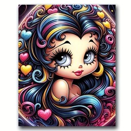 Cartoon Pattern DIY Diamond Arts Colorful Painting Kit without Frame, DIY 5D Diamond Arts Colorful Painting for Bedroom Home Wall Decor - Color: Multicolor, Specification: 40x50cm(16x20 inch)