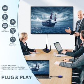 ORIVISION Wireless HDMI Transmitter and Receiver Kit, 1080P@60HZ FHD HDMI VGA Extender Converter, 2.4/5G 100M/328FT Wireless Adapter, Streaming Video/Audio from Laptop,Camera to TV/Monitor/Projector