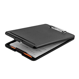 ZCZN Plastic A4 Form Storage Box Case, Clipboard Case, Suitable for School,Utility,Industrial Office, Medical Personnel,Black