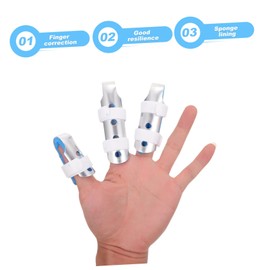 Healeved 5sets Fingers Fixing Cover Portable Finger Correctors Metal Sponge Splint for and Sprains Relief 3pcs*5