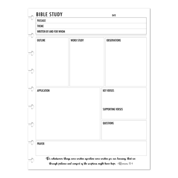 Classic size Bible Study Refill for Disc Notebooks, 9 Disc,