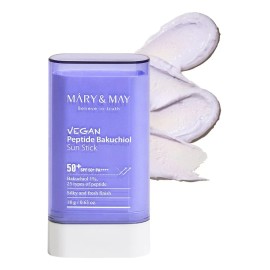 Protector Solar Facial Mary&May Vegan Peptide Bakuchiol Sun Stick SPF50+ PA++++ En Barra Vegano Antiage con toque Seco apto Piel Grasa Mixta Facil Reaplicar Coreano Kbeauty