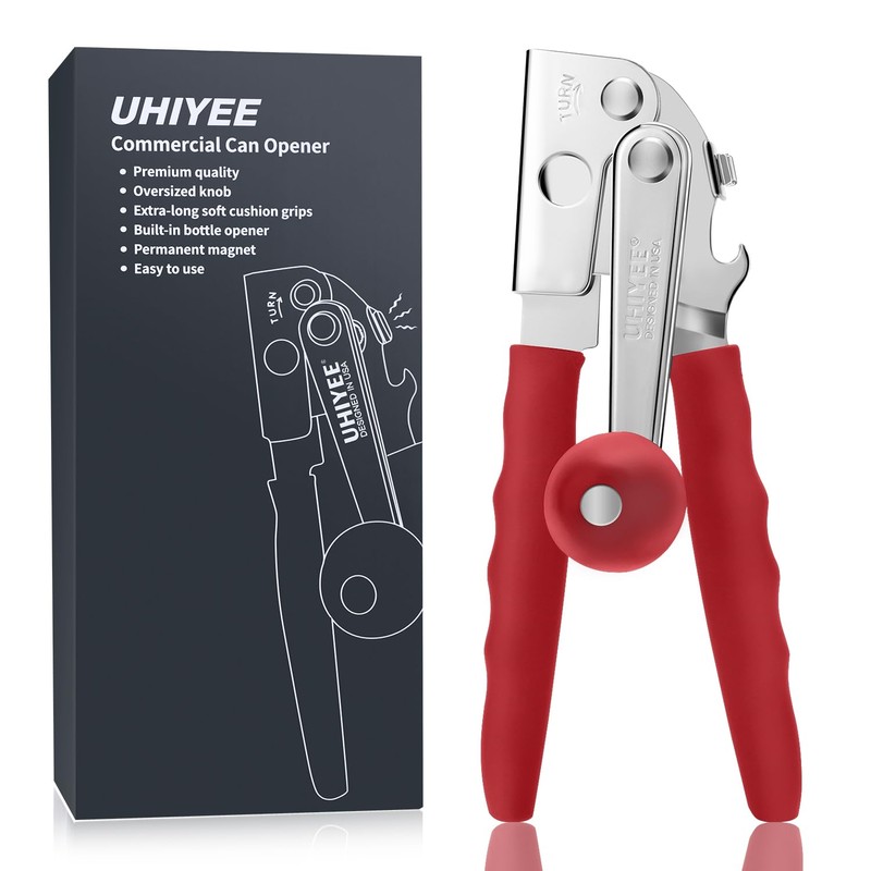 Commercial Can Opener, UHIYEE Hand Crank Can Opener Manual Heavy