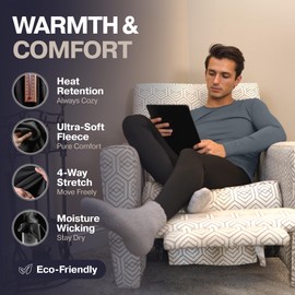 Thermajohn Long Johns for Men, Thermal Underwear for Men Long Underwear Mens Leggings Thermal Pants Men Cold Weather Bottoms (Black, 3X-Large)