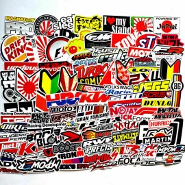 Unbranded 100PCS JDM Stickers Pack Car Motorcycle Racing Motocross Helmet Vinyl Decals Lot