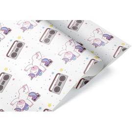 Cute Cartoon Unicorn Wrapping Paper Premium Gift Wrap Christmas Birthday Hip Hop Dance Party Decoration (20 inch x 30 inch sheet)
