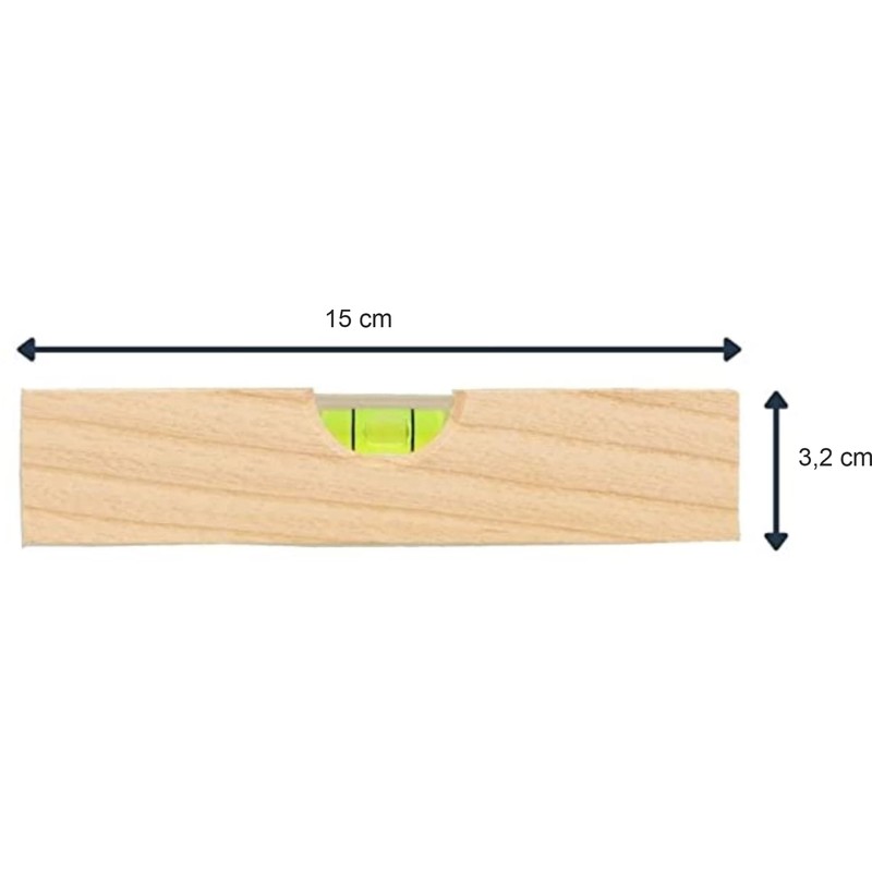 teemando® Brand Mini Spirit Level 15 cm Ash Wood Level