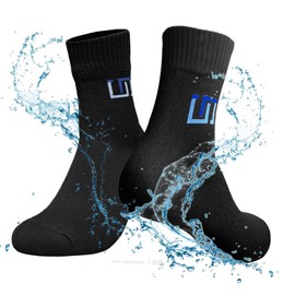 The Wudhu Socks: Non-Leather, Waterproof, Breathable & Anti-Odor Socks for Ablution & Outdoor Activities [Unisex] (Medium, Jet Black)