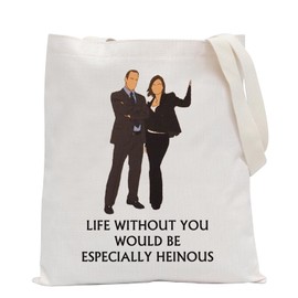 POFULL SVU TV Show Gift Law Crime Merch Law Detective Team Gift Life Without You Would Be Especially Heinous Tote Bag (LIFE WITHOUT)