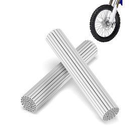 E-riding Bike Spoke Skins Covers, 72Pcs Dirt Bikes Spoke Skins for Protective Decoration and Pipe Trim, Fits 8"-21" Wheelchairs Spoke Rims - White