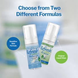 Refresh Liquid Wipe: Toilet Paper Foam. Eco-Friendly Wet Wipe Alternative with Witch Hazel and Aloe. Plumbing and Septic Safe. 250ml/50ml (10.14 Fl Oz Total) Combo Pack