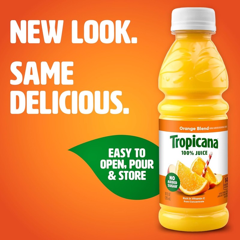 Tropicana 100% Juice 3-flavor Classic Variety Pack,10 Fl Oz (Pack