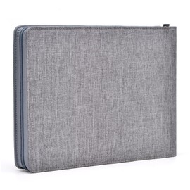 Asvine 24 Fountain Pen Case Gray Organizer Bag - Premium Waterproof Canvas Pen Display Holder, Individual Slot Zippered Style Storage Case