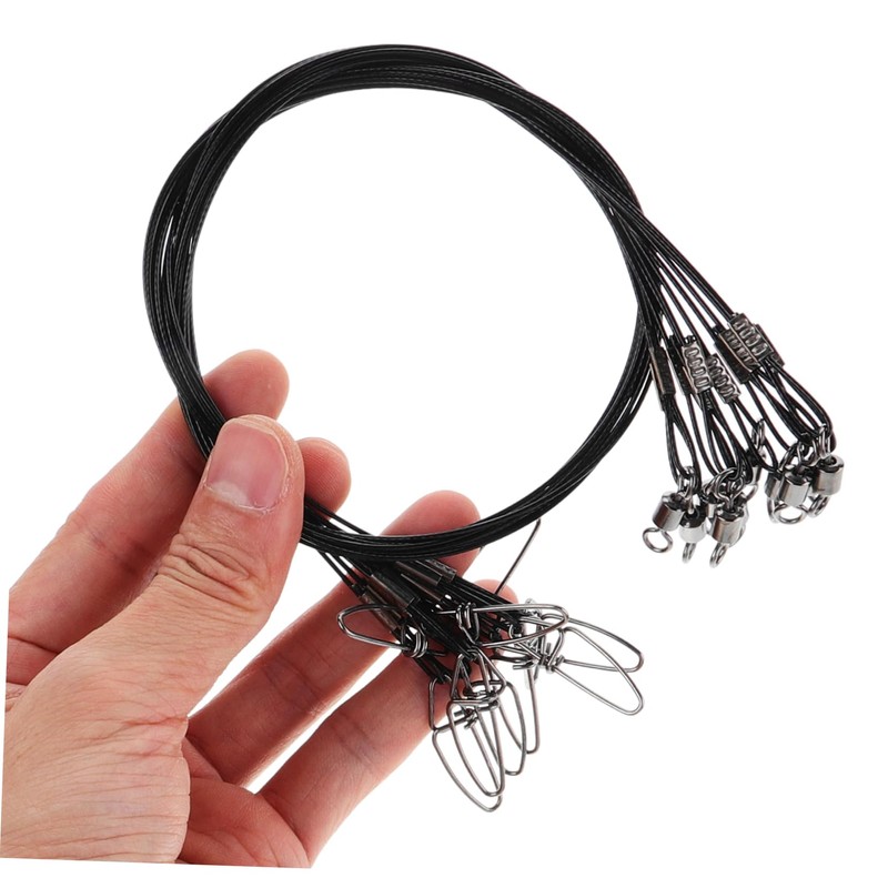 OHPHCALL 10Pcs Heavy Duty Steel Fishing Leaders Low Visibility Wire