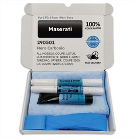 Genuine Colors Paint Pen Nero Carbonio 290501 for Maserati Black Coupe Lotus Quattroport Ghibli Gran Turismo Spyder 3200 GT Coupe' Cabrio Spider Gransport