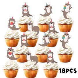 S-Cp-0877Ice Cream Fruit Dessert Cupcake Topper Colorful Glitter Happy Birthday Sensory Pop Game Theme Decor Supplies Baby Shower Boys Girls Birthday Party Decorations