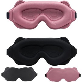 Sleep Eye Mask,2PCS Blackout 3D Eye Masks for Sleep,Eye Mask for Women‘s Lash Extensions and Blindfold for Sleeping,Soft Comfy Eye Sleep Mask Shade with Adjustable Strap, Travel Yoga Nap Night