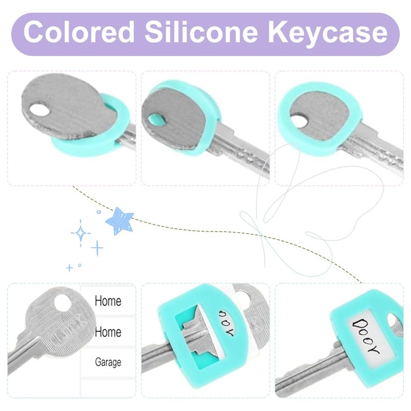 40 Piece Keycap Set with Labels Square and Round Plastic