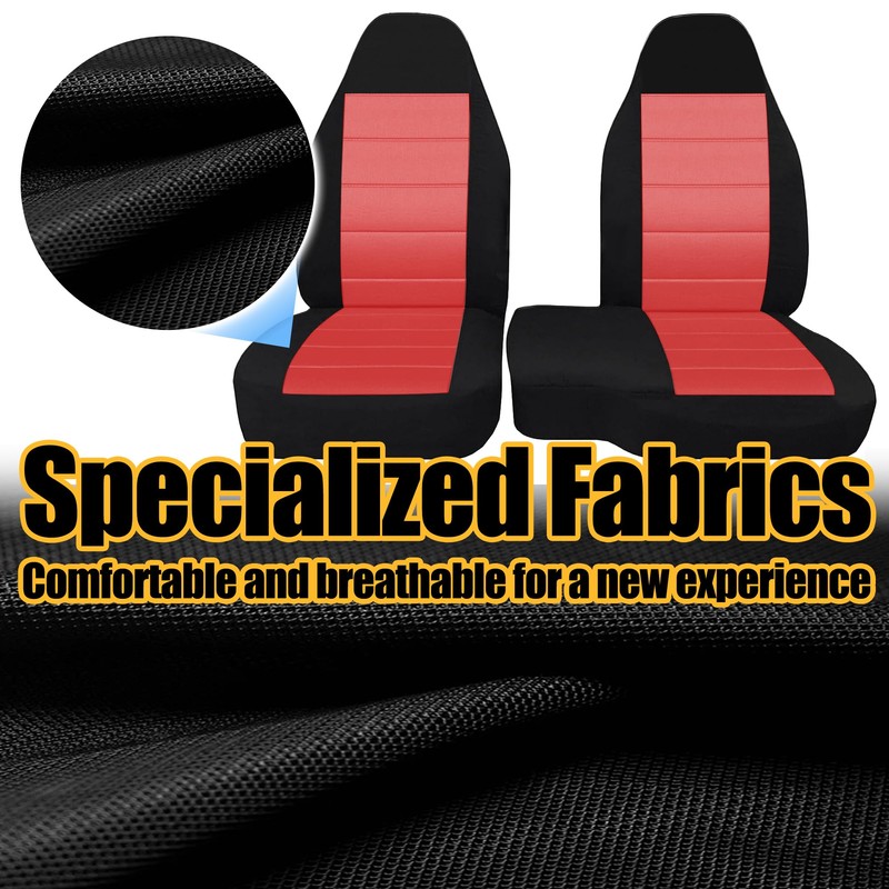 Fioqe 2PCS Front 60/40 High Back Bench Seat Cover for