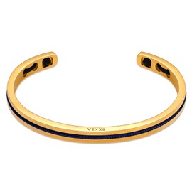 VEXXS Men's Cuff Bracelet, Cuff Bangle Bracelet With Lucky Braiding Ropes, 18K Real Gold Plated Bracelet for Men, Men’s Gold Bracelet Durable No Color Fading Cuban Bracelet Classic Gift for Men (A-Lucky Gold, S-18cm (inner perimeter))