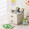 AIMALL Multifunctional Cream Colour Desk Organiser, Drawer Storage Box for