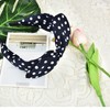 Navy Blue Polka Dot Headband for Women Girls Bow Headbands