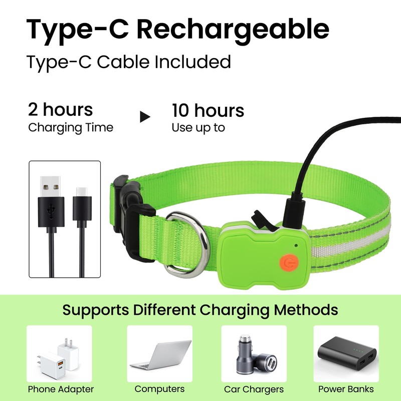 Hundehalsband Leuchtend Aufladbar, Leuchthalsband Hund 7 RGB Farbwechsel mit 8