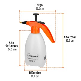 Truper fumigador aspersor manual fdo-2 2 litros 10235 blanco