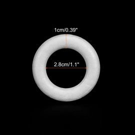 sourcing map 1.1 Inch Foam Wreath Forms Round Craft Rings for DIY Art Crafts, Florists, Home Decoration Pack of 2