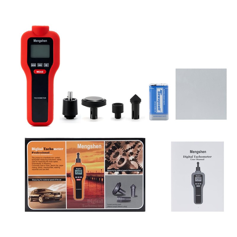 Digital Tachometer, Mengshen 2 in 1 Non-Contact & Contact Speed
