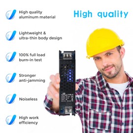 DC 12V 5A 60W Switching Power Supply, Universal Regulated AC 110~250V to DC 12 Volt DC Transformer Driver, LED Adapter for LED Strip Light,Camera