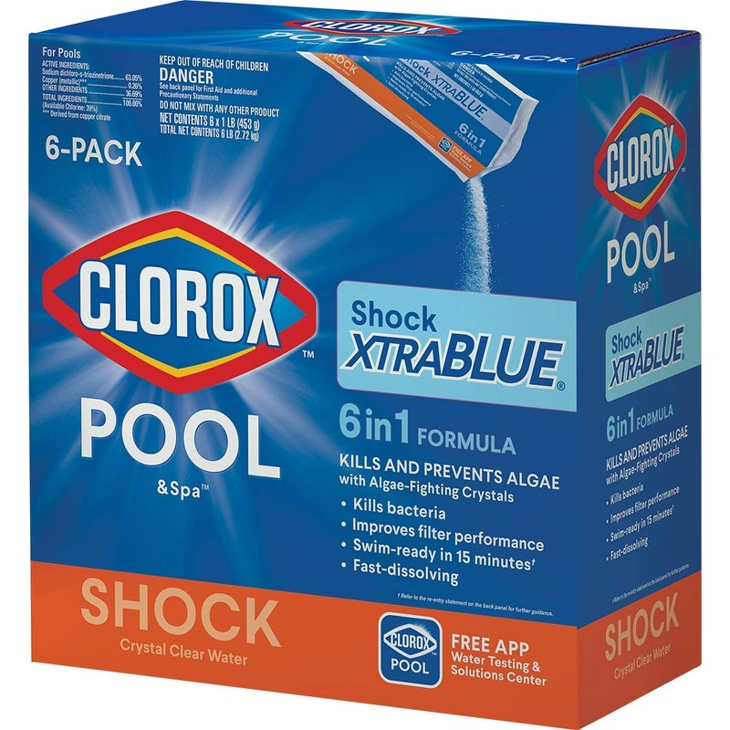 Clorox Pool&Spa 33512CLX Pool Shock XtraBlue (12 1-lb Bags), 12