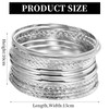 Liameph Silver Bangles 12 Pieces Bangles for Womens Silver Bracelet