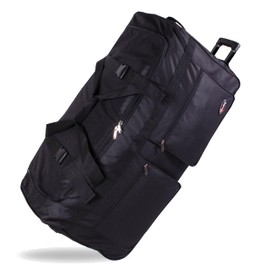 40" Black Heavy Duty Polyester Large Rolling Duffel Bags/travel/duffle on Wheel