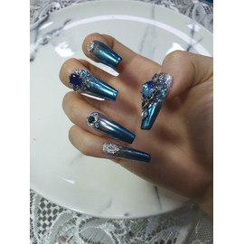 ❣️High quality ✨Winter sea parts nail tips✨ - Short C curve coffin / ❣️고품격 ✨겨울바다파츠 네일팁✨ - 숏C커브코핀