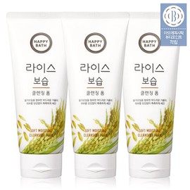 Happy Bath Rice & Houttuynia Cordata & Bamboo Forest Cleansing Foam 200g 3-Pack (Optional) - 03 Bamboo Charcoal Cleansing Foam 200G 3 Packs / 해피바스 라이스&어성초&대나무숲 클렌징폼 200G 3입(옵션) - 03 대나무숯 클렌징폼 200G 3입