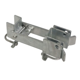 Chain Link Fence Commercial Strong Arm Double Gate Latch for 1-5/8" thru 2" Gate Frames Pipe Sizes. Use this Double Gate Latch Where 2 Gates Swing Together.