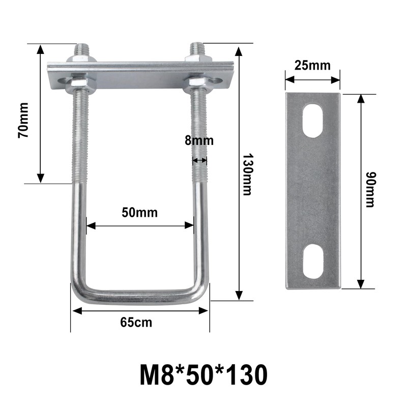 U-bolt M8 U bracket with thread U bolt square 4