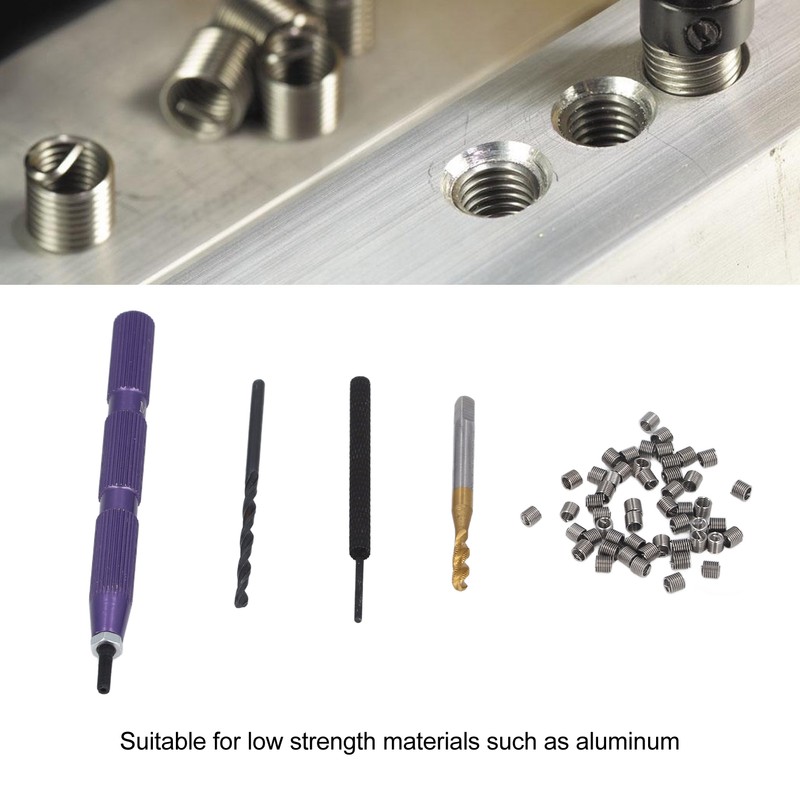 54 Pieces Metric Thread Repair Set M2.5x0.45x2D Stainless Steel Thread