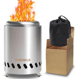 5.5 Inch Tabletop Stainless Steel Fire Pit Stove Multi-Color Low Smoke Top Firewood Stove for Outside Portable Mini Outdoor Fire Pit Including free gifts: pellet and heat-insulating gloves (Silver)