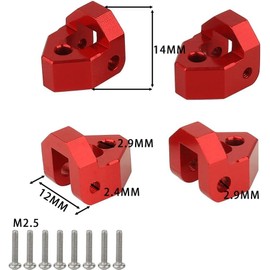 ZIJOT 4PCS Metal Shock Towers Front & Rear Heighten Shocks Mount +7MM for TRX4M TRX4-M Bronco Defender 1/18 RC Crawler Car Parts (Red)