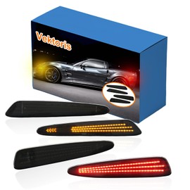 Vektoris LED Front & Rear Fender Side Marker Lights for Chevy Corvette C6 Z06 ZR1 2005-2013, Sequential Red | Amber LED Side Marker Lamp, Replaces# 10316651 10316652 10316656 10440722 (Amber+Red LED)
