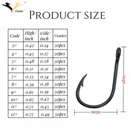 Castaic 500Pcs Fishing Hooks, Carbon Steel Hooks,Worm Hooks for Fishing Lovers (500 PCS)